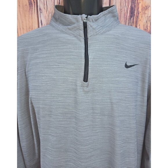 Nike Mens Dri-Fit Quarter-Zip Long Sleeve Pullover Shirt Large Gray - Picture 3 of 7